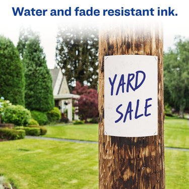 Avery Marks-A-Lot Permanent Markers, Regular Desk-Style Size, Chisel Tip, Water and Wear Resistant, 12 Blue Markers (07886)